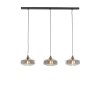 Závesná lampa 3L 120x30x21 cm SOLNA antický bronz + dymové sklo