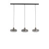 Závesná lampa 3L 120x30x21 cm SOLNA antický bronz + dymové sklo