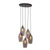 Závesná lampa 5L Ø45x36 cm LUKARO antický bronz + dymové sklo