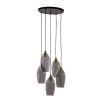 Závesná lampa 5L Ø45x36 cm LUKARO antický bronz + dymové sklo
