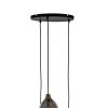 Závesná lampa 3L Ø35x32 cm LUKARO antický bronz + dymové sklo