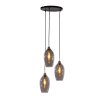Závesná lampa 3L Ø35x32 cm LUKARO antický bronz + dymové sklo