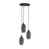Závesná lampa 3L Ø35x32 cm LUKARO antický bronz + dymové sklo