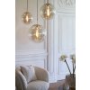 Závesná lampa Ø48 cm MEDINA antický bronz+sklo jantár