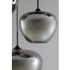 Závesná lampa 3L Ø40x160 cm MAYSON dymové sklo + matná čierna