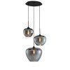 Závesná lampa 3L Ø40x160 cm MAYSON dymové sklo + matná čierna