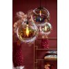 Závesná lampa Ø48 cm MEDINA sklo dúha+čierna