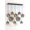 Závesná lampa 10L 120x60x110 cm MAYSON dymové sklo + matná čierna