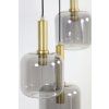 Závesná lampa 5L Ø66x80 cm LEKAR antický bronz + dymové sklo