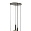 Závesná lampa 5L Ø65x32 cm LEKAR čierna + dymové sklo