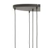 Závesná lampa 5L Ø65x32 cm LEKAR čierna + dymové sklo
