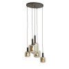 Závesná lampa 5L Ø65x32 cm LEKAR čierna + dymové sklo