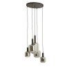 Závesná lampa 5L Ø65x32 cm LEKAR čierna + dymové sklo