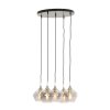 Závesná lampa 5L Ø61x66 cm RAKEL antický bronz + dymová