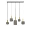 Závesná lampa 5L 110x22x32 cm LEKAR mravenec bronz + dymové sklo