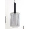Závesná lampa 5L 110x22x32 cm LEKAR čierna + dymové sklo