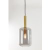 Závesná lampa Ø22x52 cm LEKAR antický bronz + dymové sklo