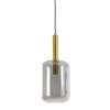 Závesná lampa Ø22x52 cm LEKAR antický bronz + dymové sklo