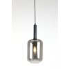 Závesná lampa Ø22x52 cm LEKAR čierna + dymové sklo