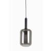 Závesná lampa Ø22x52 cm LEKAR čierna + dymové sklo