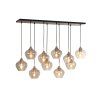 Závesná lampa 10L 124x35x60 cm RAKEL antický bronz + dymová