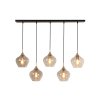 Závesná lampa 5L 104x20x120 cm RAKEL antický bronz + dymová