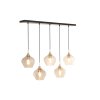 Závesná lampa 5L 104x20x120 cm RAKEL antický bronz + dymová