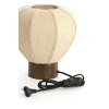 Stolová lampa Ø23x23,5 cm KYZO potlač dreva hnedá+ľanová prírodná