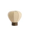 Stolová lampa Ø23x23,5 cm KYZO potlač dreva hnedá+ľanová prírodná