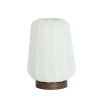 Stolová lampa Ø30x41,5 cm BIBIA drevená potlač tmavohnedá+biela