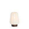 Stolová lampa Ø20x29 cm BIBIA, potlač dreva, tmavohnedá+biela