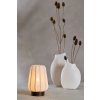 Stolová lampa Ø20x29 cm BIBIA, potlač dreva, tmavohnedá+biela
