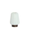 Stolová lampa Ø20x29 cm BIBIA, potlač dreva, tmavohnedá+biela