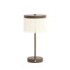 Stolová lampa LED Ø17x35 cm DINY potlač dreva tmavohnedá+krémová