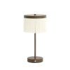 Stolová lampa LED Ø17x35 cm DINY potlač dreva tmavohnedá+krémová
