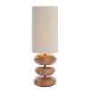 Stolová lampa Ø22x67,5 cm DANIALO potlač dreva prírodná+lano krémová
