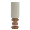 Stolová lampa Ø22x67,5 cm DANIALO potlač dreva prírodná+lano krémová