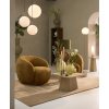 Stolová lampa Ø12x47 cm RYLANO sklo mliečna+piesková+antický bronz