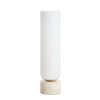 Stolová lampa Ø12x47 cm RYLANO sklo mliečna+piesková+antický bronz