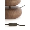 Stolová lampa Ø22x50,5 cm DANIALO potlač dreva hnedá+lano krémová