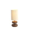 Stolová lampa Ø22x50,5 cm DANIALO potlač dreva hnedá+lano krémová