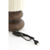 Stolová lampa Ø22x50,5 cm DANIALO potlač dreva hnedá+lano krémová