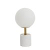 Stolová lampa Ø20x35 cm MEDINA antický bronz + matné biele sklo