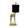 Stolová lampa 28x20x68 cm ŽIRAFA antický bronz + zamat čierna