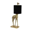 Stolová lampa 28x20x68 cm ŽIRAFA antický bronz + zamat čierna