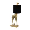 Stolová lampa 28x20x68 cm ŽIRAFA antický bronz + zamat čierna