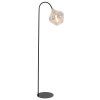 Stojaca lampa 45x28x160 cm RAKEL matná čierna+dymová