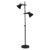 Stojaca lampa 40x30x165 cm JODY čierna zinková + drevo hnedá