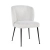 Jedálenská stolička Fallon white bouclé