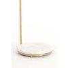 Príručný stolík Ø26x76 cm LEDA mramor biely + antický bronz